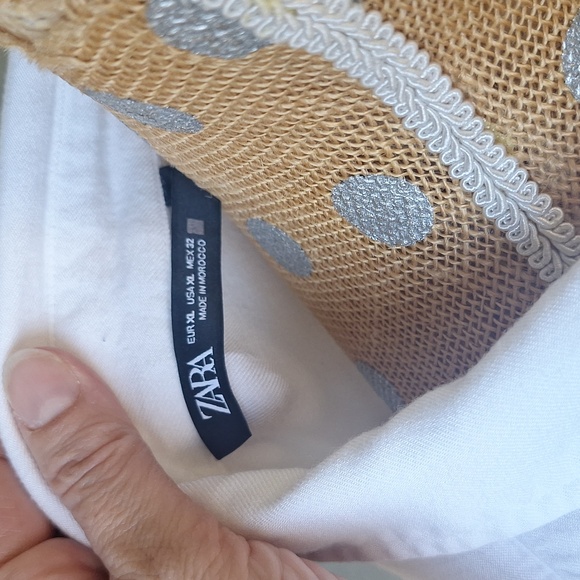 Zara Viscose White Long Sleeve Shirt Dress Size XL - Picture 4 of 12